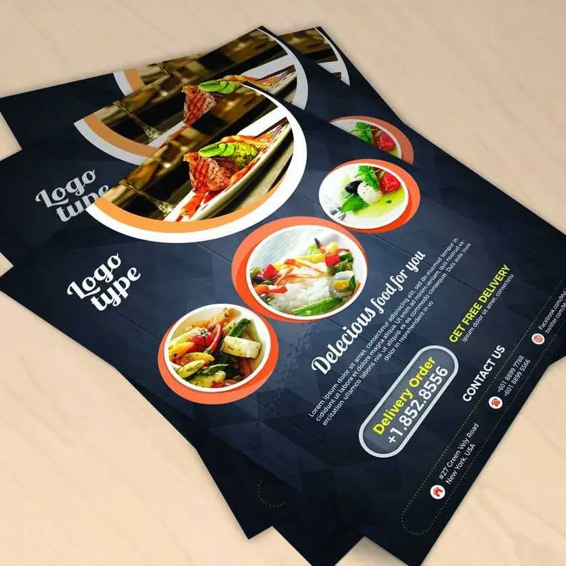 Custom Print Double-sided Color printing 157gsm Coated paper 200pcs(210X140mm) Business flyer Free design