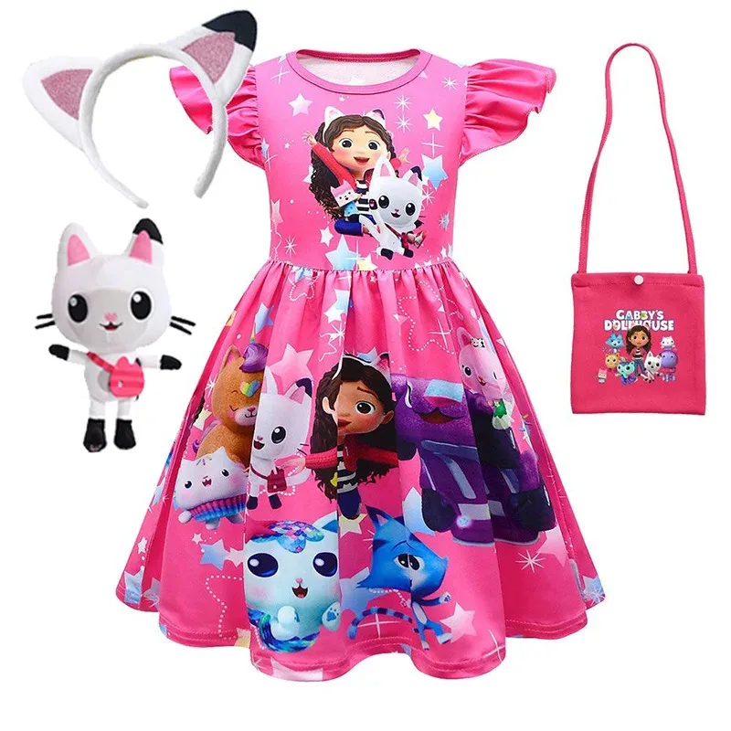 Детская одежда, кукольный домик Габби, летнее платье принцессы для девочек, детский подарок на день рождения, костюм на Хэллоуин для маленькой девочки