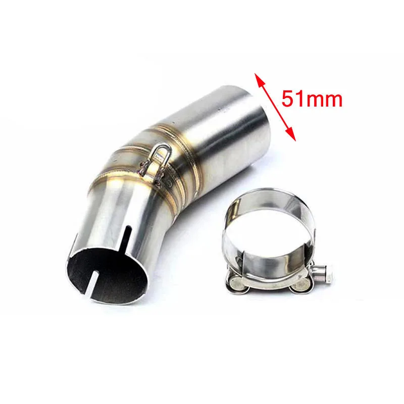 Motorcycle exhaust mid pipe connect tube For kawasaki 400 Honda CBR 500 CBR300 Hornet 600 CB600F Suzuki GSR 750