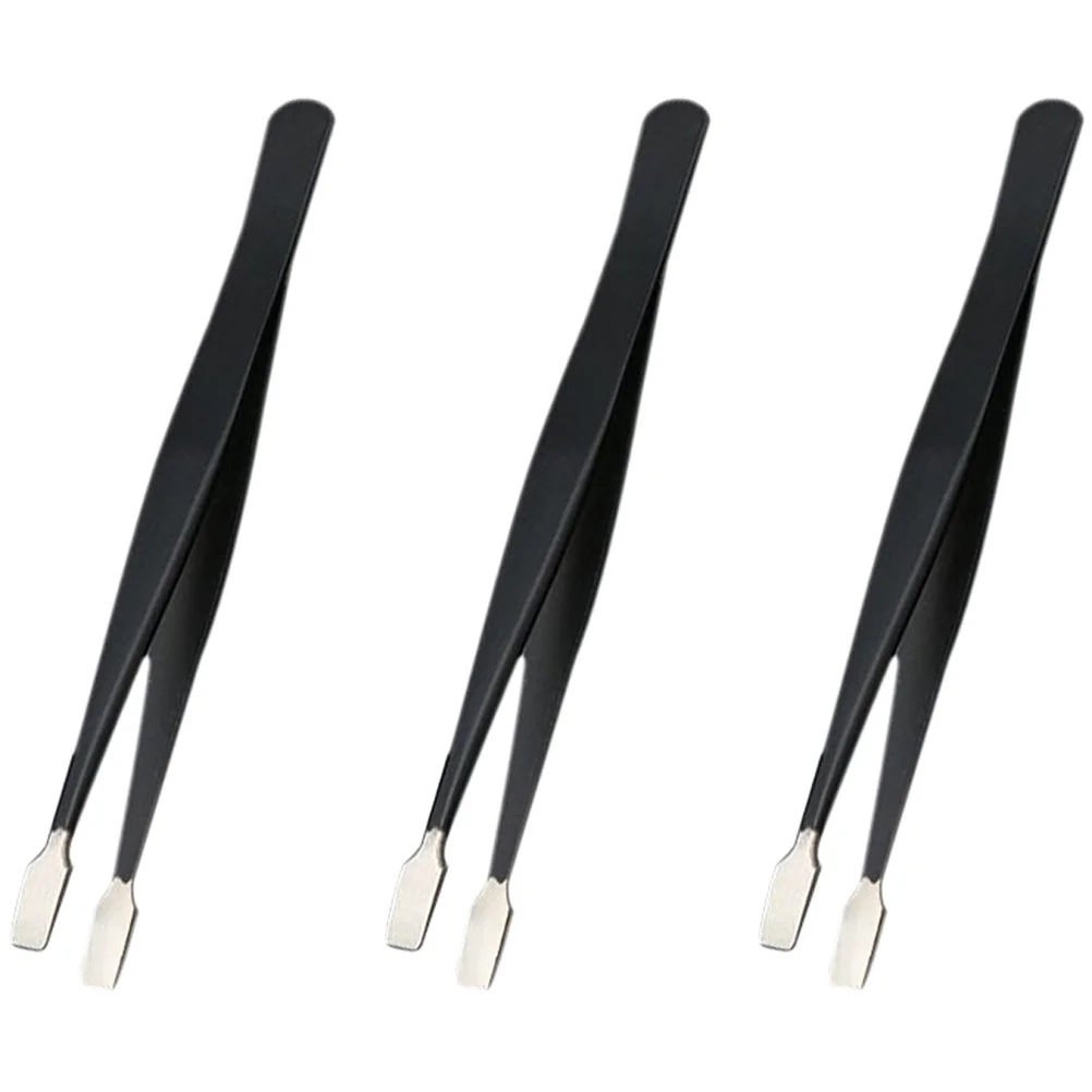 Pincettes à tampons en acier inoxydable, applicateur de cils, pincettes de précision pour la fabrication de bijoux, perles, faux cils, 3 pièces