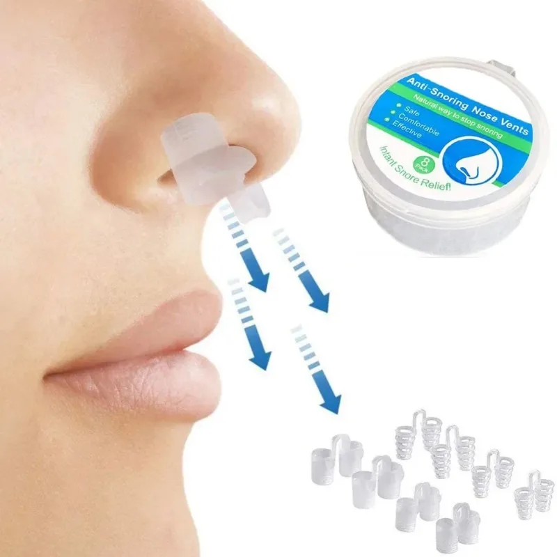 New Blue Silicone 8PCS/set Snoring Solution Anti Snoring Devices Snore Nose Vents Nasal Dilators For Better Sleep Sleeping Aid