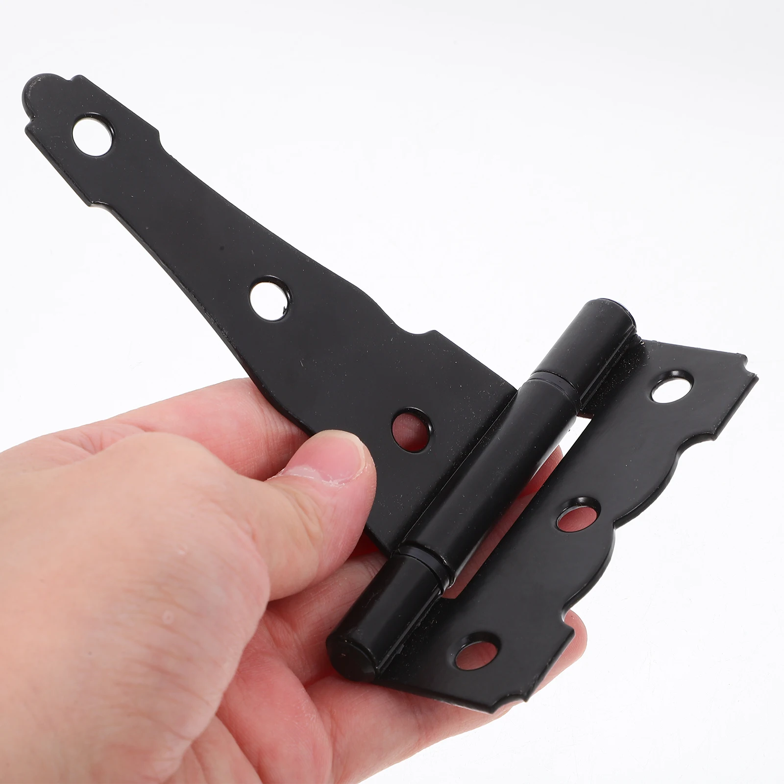 

2pcs 5 Inch Barn Door Hinges Black Heavy Duty T Shape Decorative Shed Hinges for Wooden Fence Garage Doors Gate Hardware