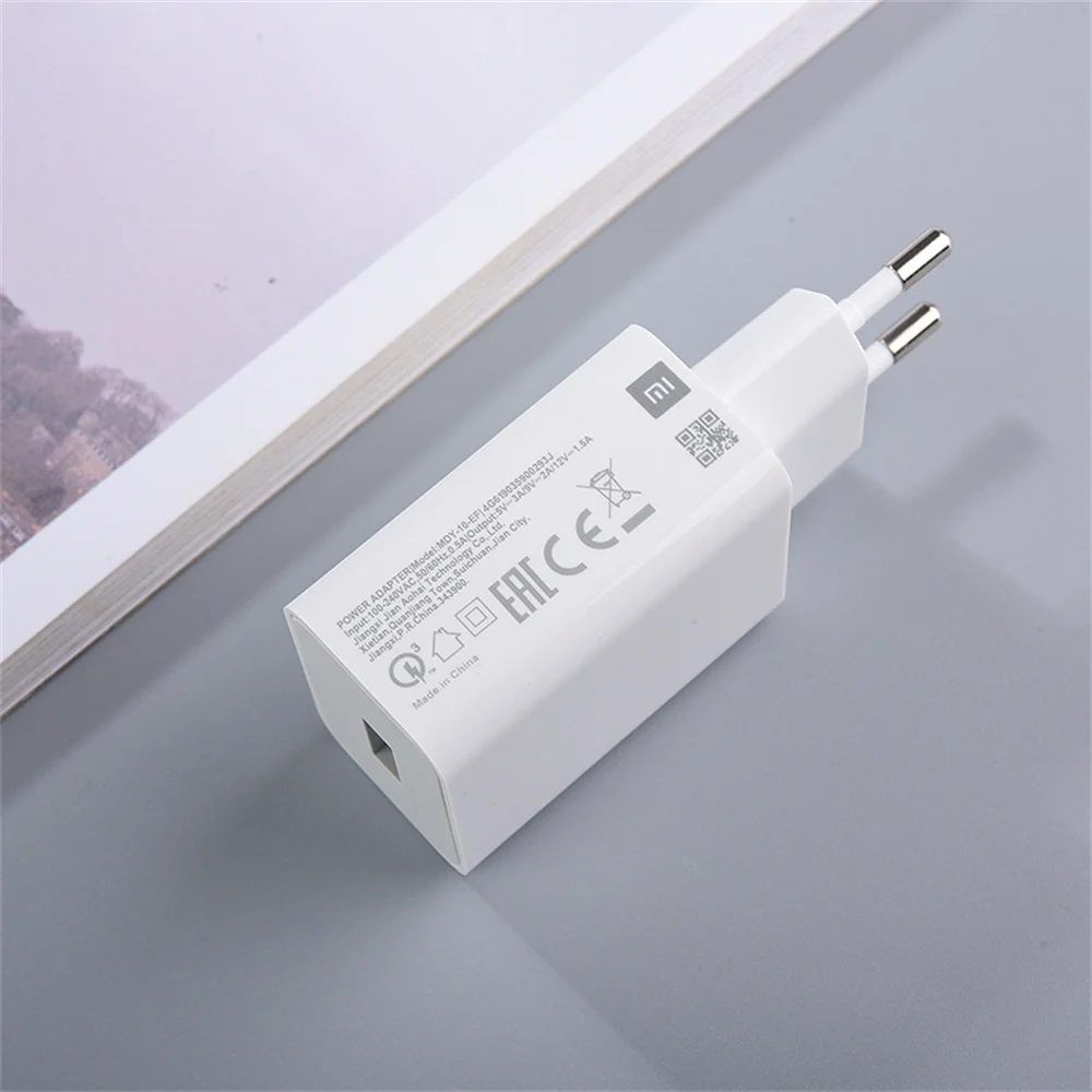 Original Xiaomi 18W Charger EU Plug QC3.0 Fast Charging Power Adapter Usb Type C Cable For Mi 6 8 9 9T CC9 Redmi Redmi 13R 12 8 - náhled 2
