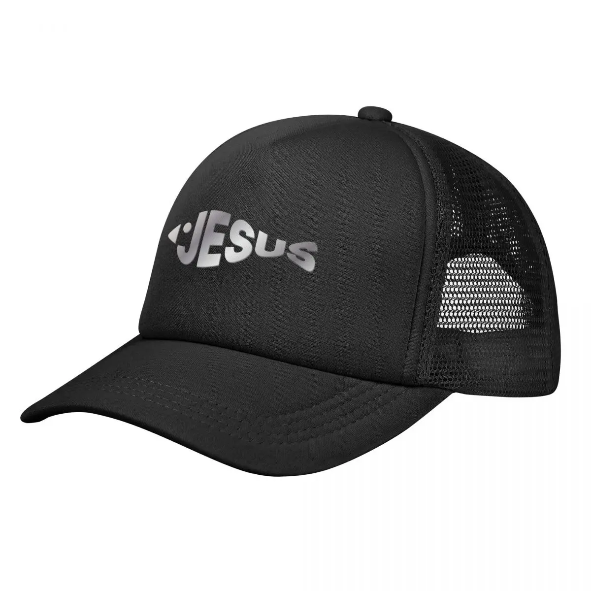 Men Women Jesus Fish Trucker Caps Hip-Hop Mesh Baseball Caps Snapback Caps Bible Christian Church Hats Adjustable Trucker Cap