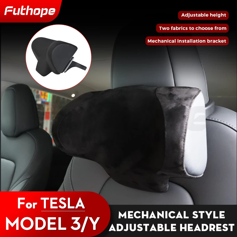 Futhope Update Adjustable Headrest for Tesla Model 3 Y 2018-2014 Highland Head Neck Support Protection Long-distance Travel