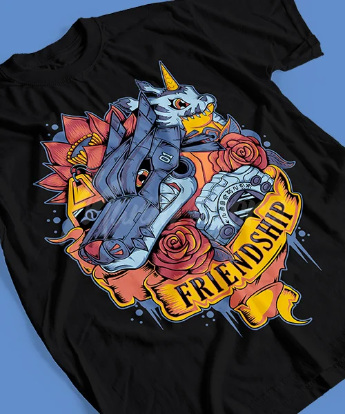 

T-Shirt UNISEX DIGIMON GABUMON & METALGARURUMON