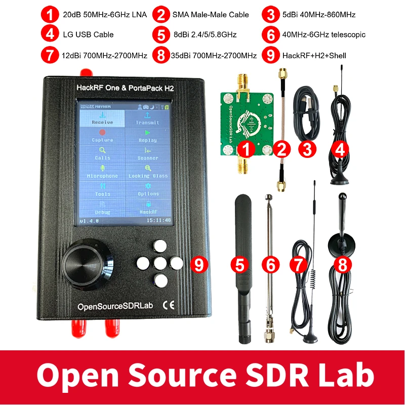 

New Portapack H2 Mayhem Firmware Flashed + HackRF One 1MHz to 6GHz SDR + 2500mAh Battery + 0.1ppmTCXO