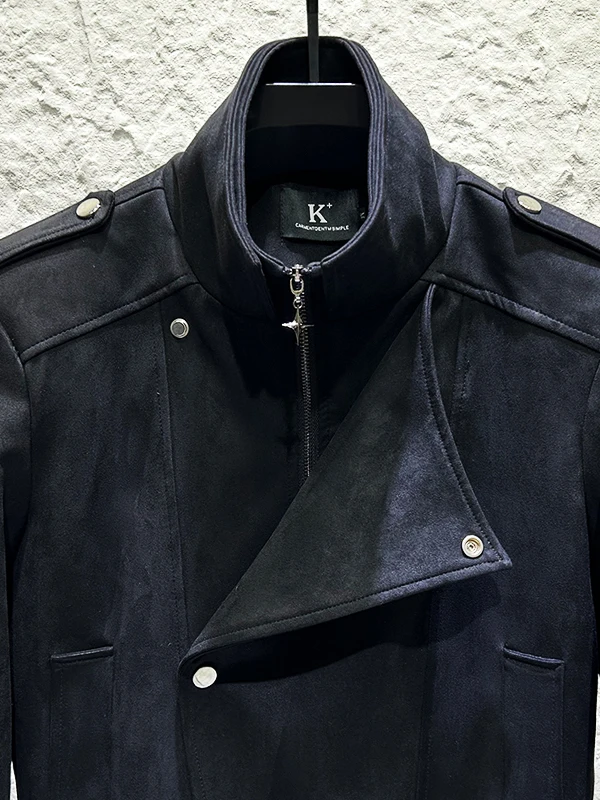 Men's 2025 Autumn Winter New Stand Collar Parkas Jackets Men's Trendy Handsome Motorcycle Retro Zipper Jackets Handsome Parkas