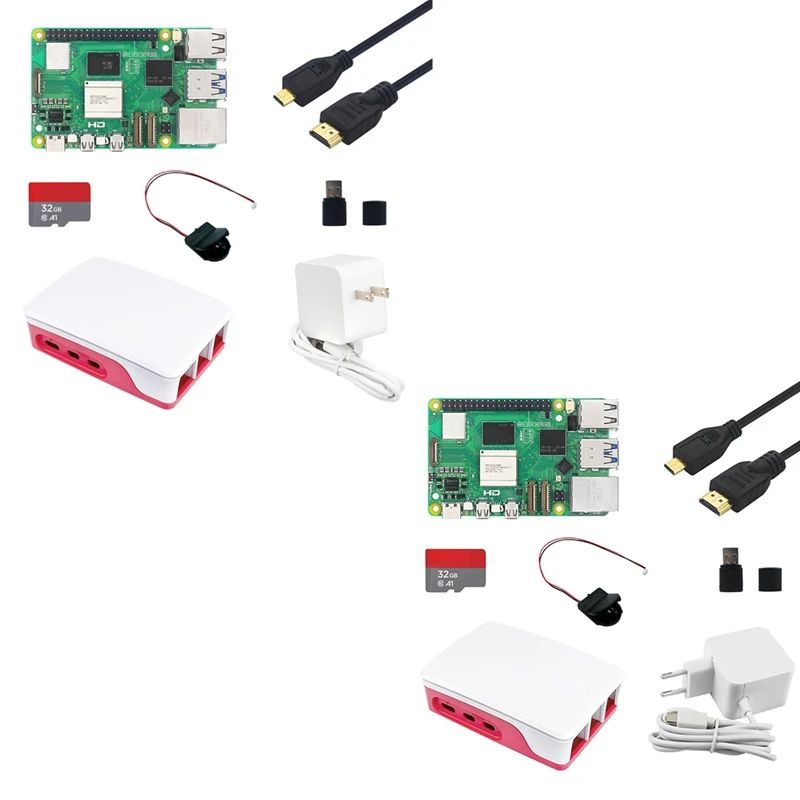 HOT-For Raspberry Pi 5 Development Board 4G RAM With Case Kit BCM2712 2.4Ghz Videocore VII Pcie 2.0 For Pi 5