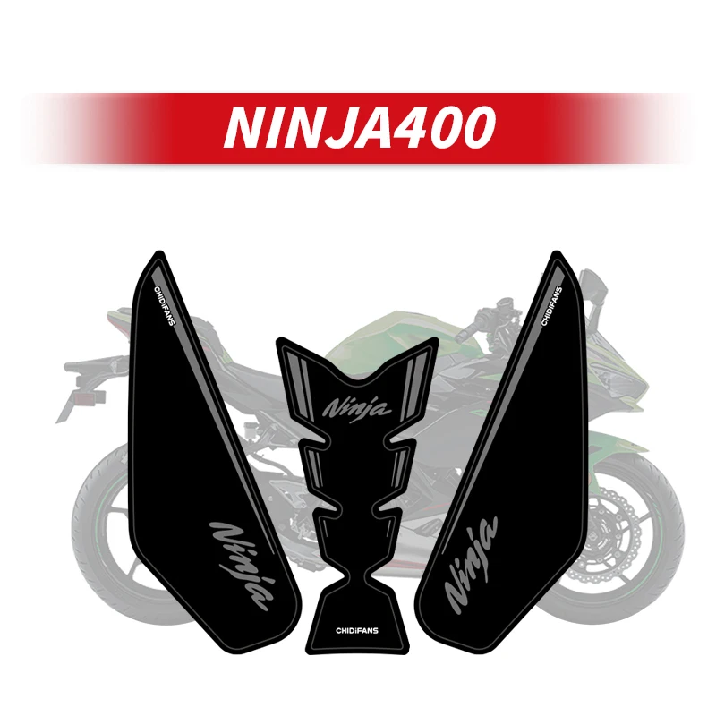 

For KAWASAKI NINJA400 Motorcycle Accessories Rubber Fuel Tank Protection Stickers Kit Of Bike Gas Tank Pad Decoration Decals