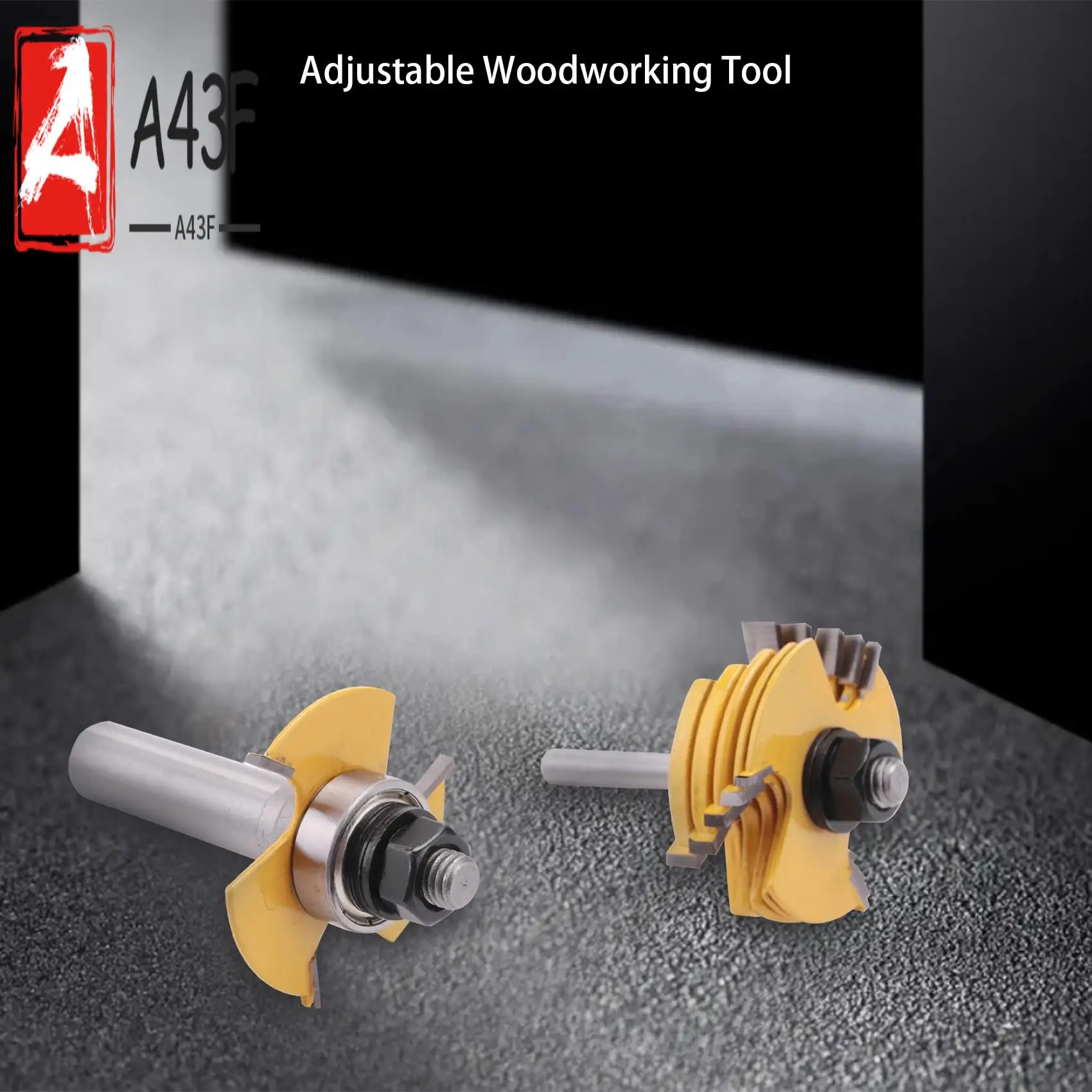 

A43F-2 шт. резак для пазов, 3-крылая фреза, 1/2 и 1/4 дюйма, регулируемый деревообрабатывающий инструмент с хвостовиком