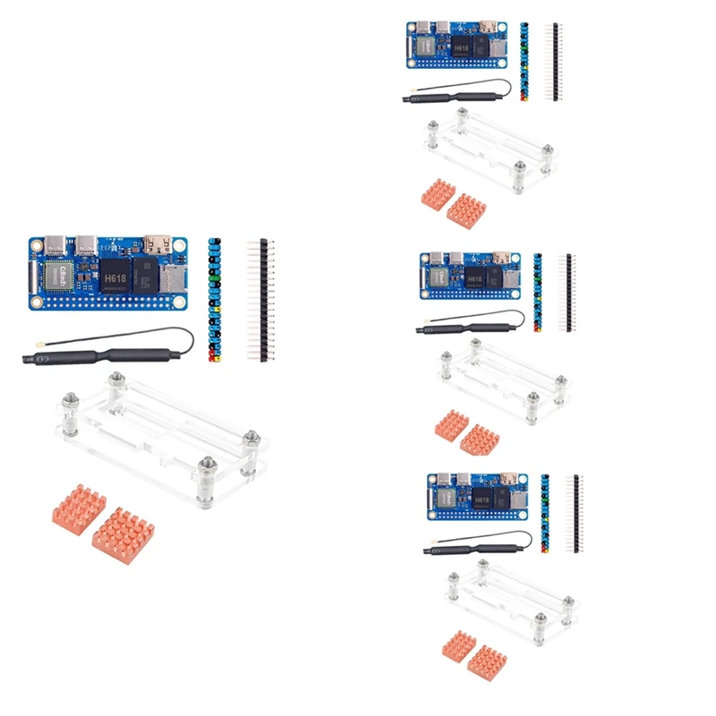 

For Orange Pi Zero 2W Development Board RAM+Heat Sink+Case DDR4 Mini PC H618 Wifi5 Bluetooth5.0 Support 4K 60FPS Easy Install