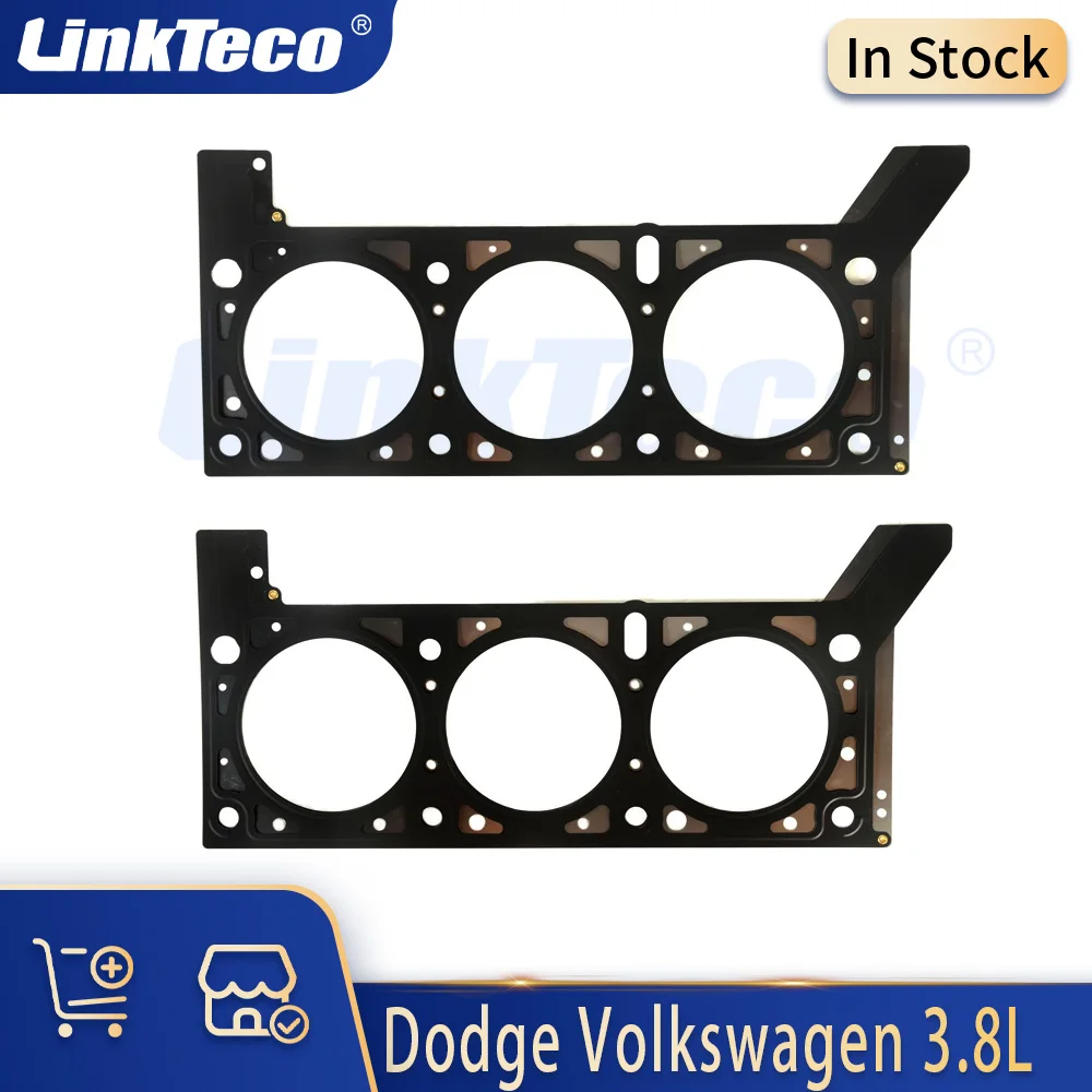Juego de juntas de culata de pieza de motor compatible con 3,8 L V6 Gas EGH para Chrysler Dodge Grand Caravan Volkswagen Routan 3.8L OHV 01-10 9997PT 9996PT