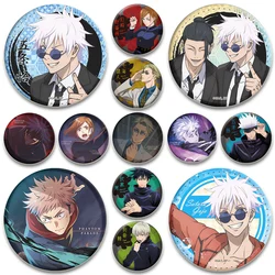 Anime Enamel Pins Satoru Gojo,Itadori Yuji Kugisaki Nobara,Fushiguro Megumi Cartoon Badge Round Handmade Brooches Bag Accessorie
