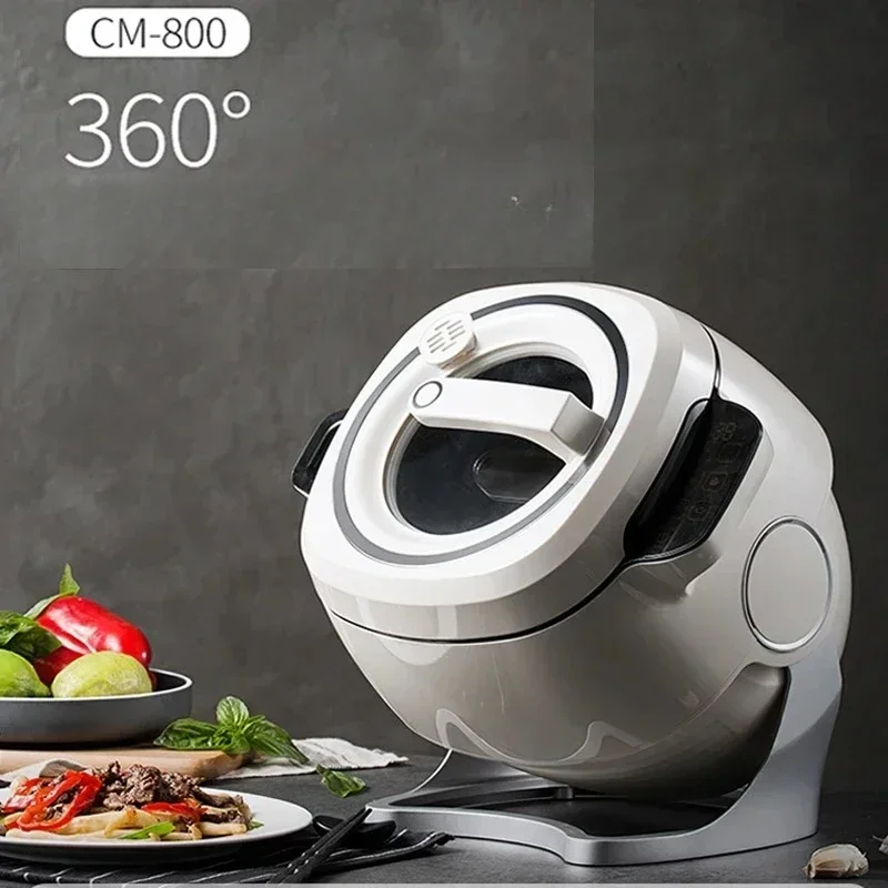 Machine à frire automatique intelligente, marmite de cuisson électrique domestique, wok antiadhésif, marmite multifonctionnelle, 6L, 220V, 2000W