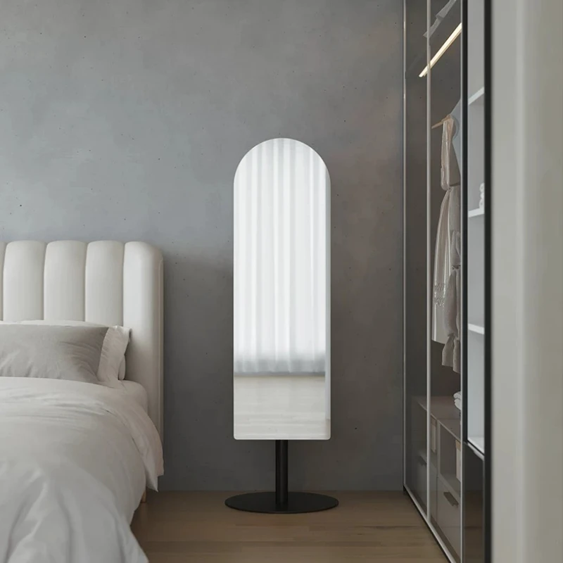 Magazine rack, rotating bookshelf, floor shelf, 360-degree bookcase, dressing mirror, integrated light luxury