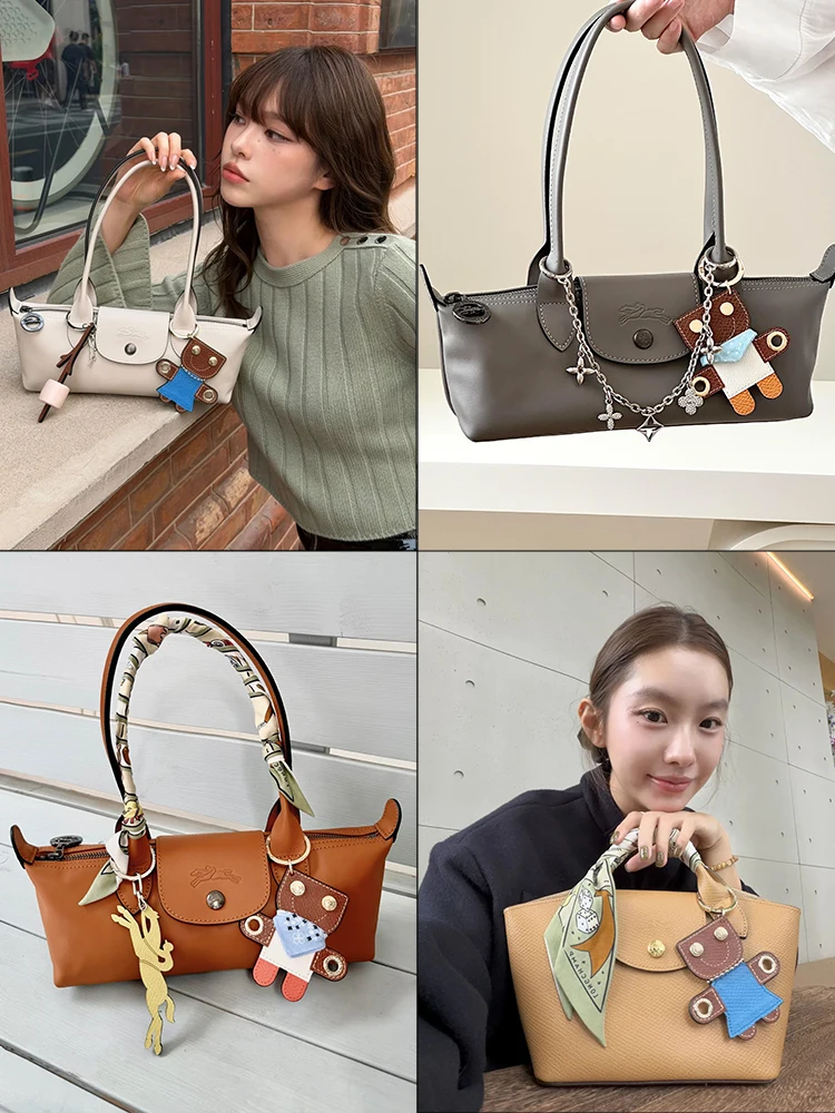 Exquisite Luxury Brand Bag Charm Smiling Face Doll Keychain High-End Accessory for Longxiang Handbags Craftsmanship Masterpiece
