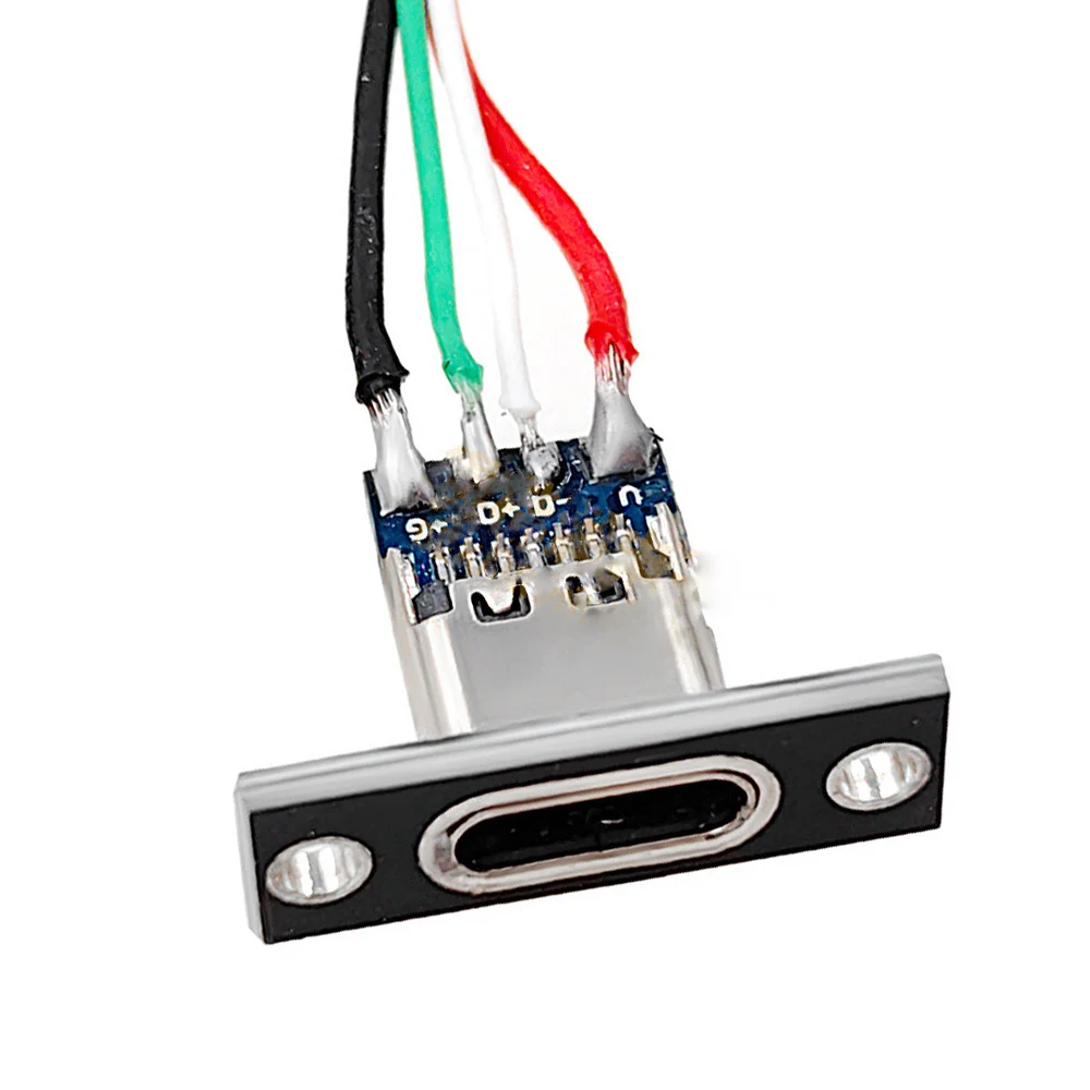 USB TYPEC female chassis connector 4 soldering points with board with cable mouse keyboard 3A current DIY charging data connecto