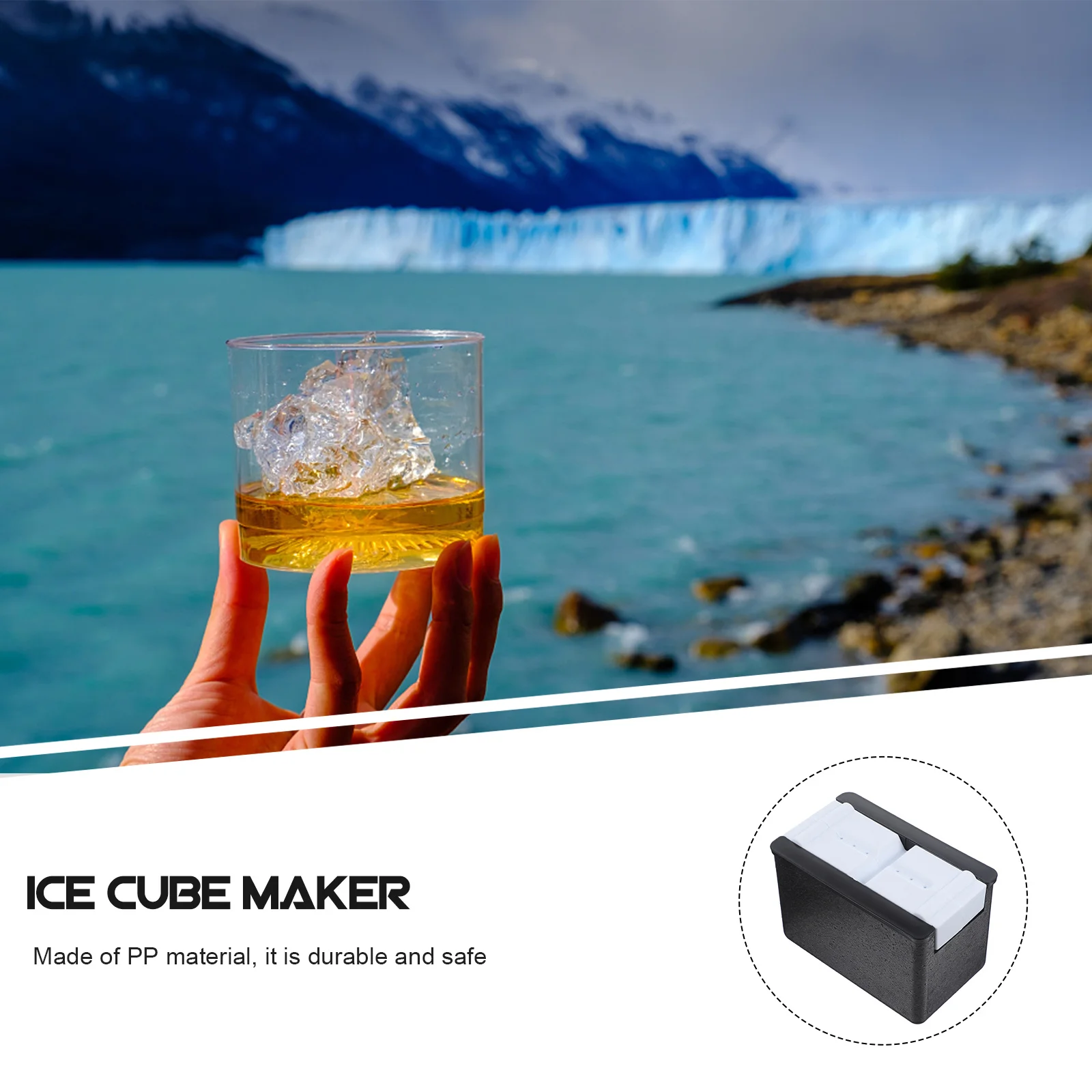 قالب مكعبات الثلج من مادة البولي بروبيلين، نمط كبير إبداعي مخصص من حجر الراين لمتجر البار المنزلي، قالب مكعبات الثلج