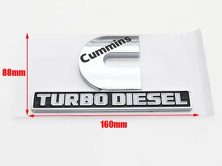 1pcs Cummins Turbo Diesel ABS Car Rear logo sticker Rear Bumper tail door trunk sticker Fender side Emblem styling Accessories