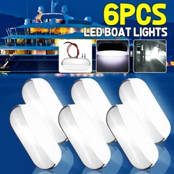 6/4/2/1Pcs 12V Marine Boat Lights Transom LED Stainless Steel White LED Tail Lamp Yacht IP67 Corridor Lighting Lamp
