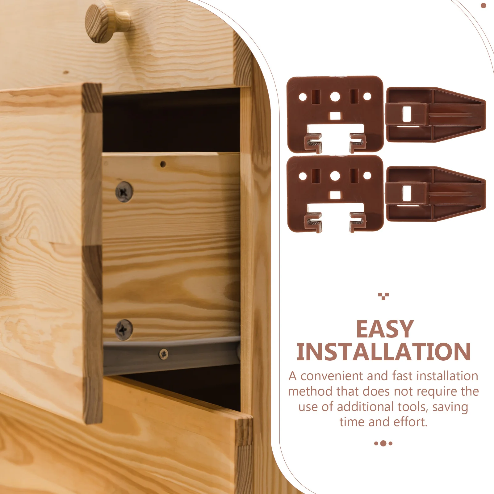 

2 Sets Plastic Slide Track Guide For Cabinet Wardrobe Dressing Table Durable Replacement Parts Drawer Stops Non-Slip Drawer