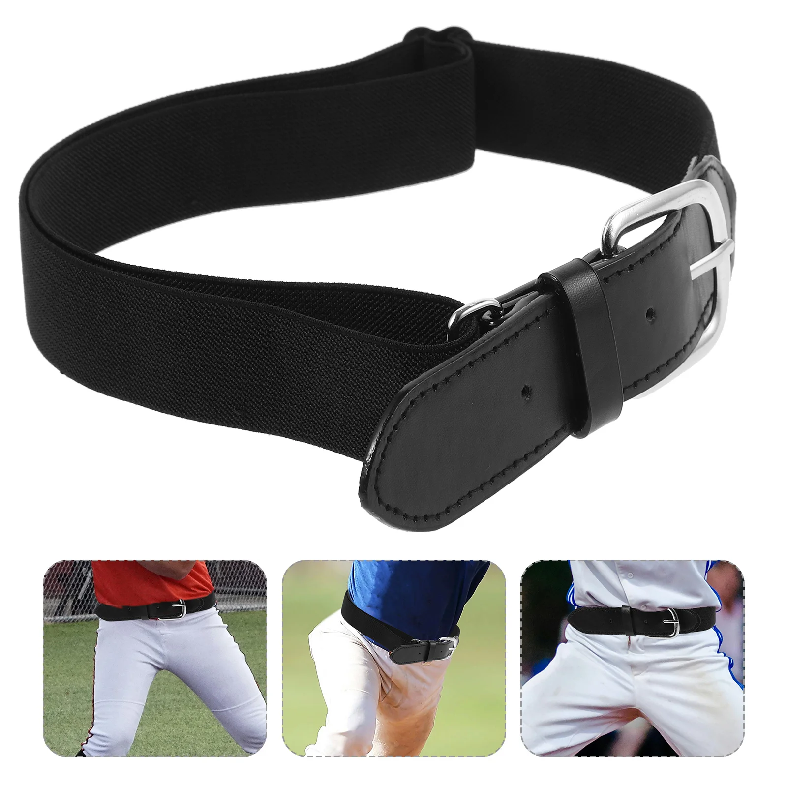 

Elastic Baseball Belt Black Youth Adjustable Length Softball Sports Belts Women Nylon Zinc Alloy Durability Comfort Fashion
