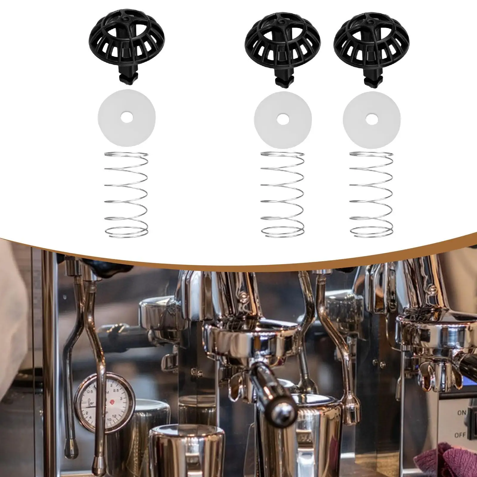 Coffee Machine Brew Basket Spring Stopper Kit, for Cafe, Easy to Use Supplies Repair Spring Plug Set Coffee Machine Accessory