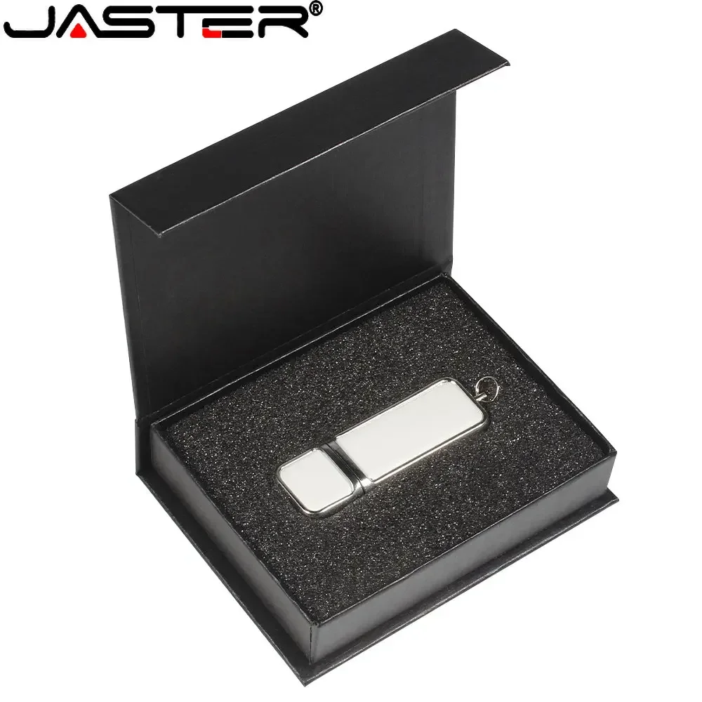 JASTER 20PCS/LOT White Leather USB 2.0 Flash Drives 128GB Free custom logo 64GB Pen drive 32GB Memory stick Business gift U disk