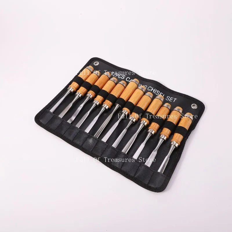 12-Piece Woodworking Engraving Tools Woodworking Root Engraving Flower Engraving Chisel