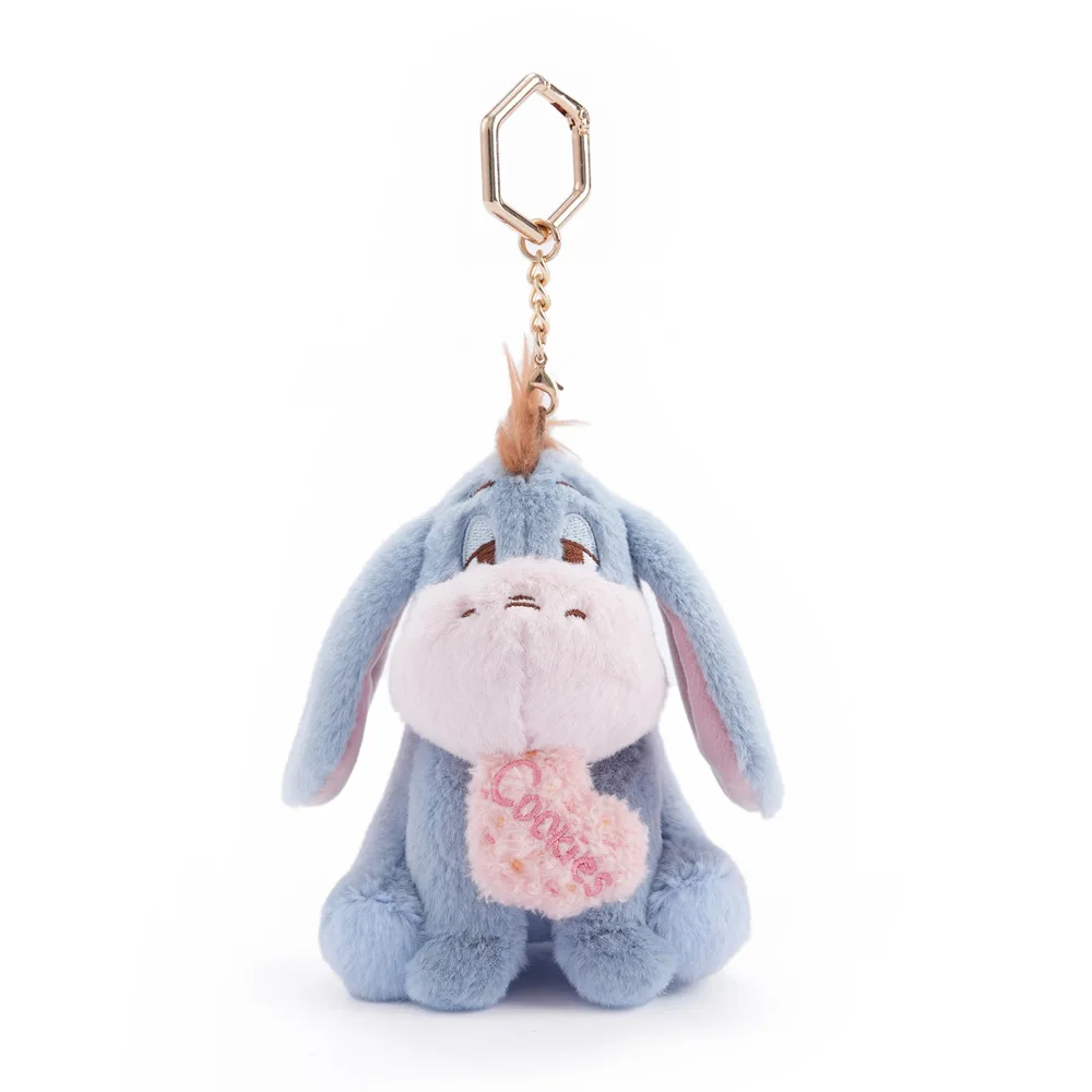 Disney Cute Strawberry Bear Winnie The Pooh Plush Toys Small Pendant Key Chains Stuffed Animals School Bag Hanging Gifts - view 5