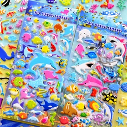 4 pcs/lot Sea World Animals 3D Decorative Stickers Diary Album Label Sticker DIY Scrapbooking Stationery Stickers