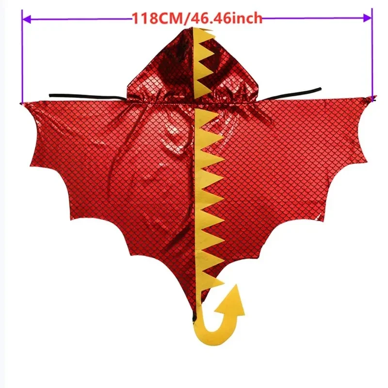 Child Green Dinosaur Cloak with Mask Tail Wristbands Cosplay Costume Halloween Stage Performance Outfit Boys and Girls Gifts view 2