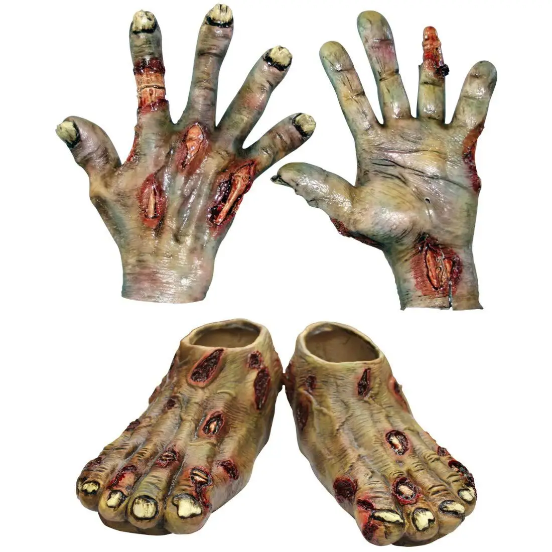 Halloween Cosplay Gloves Foot Covers Horror Skull Ghost Festival Simulation Glove Halloween Party Scary Supplies