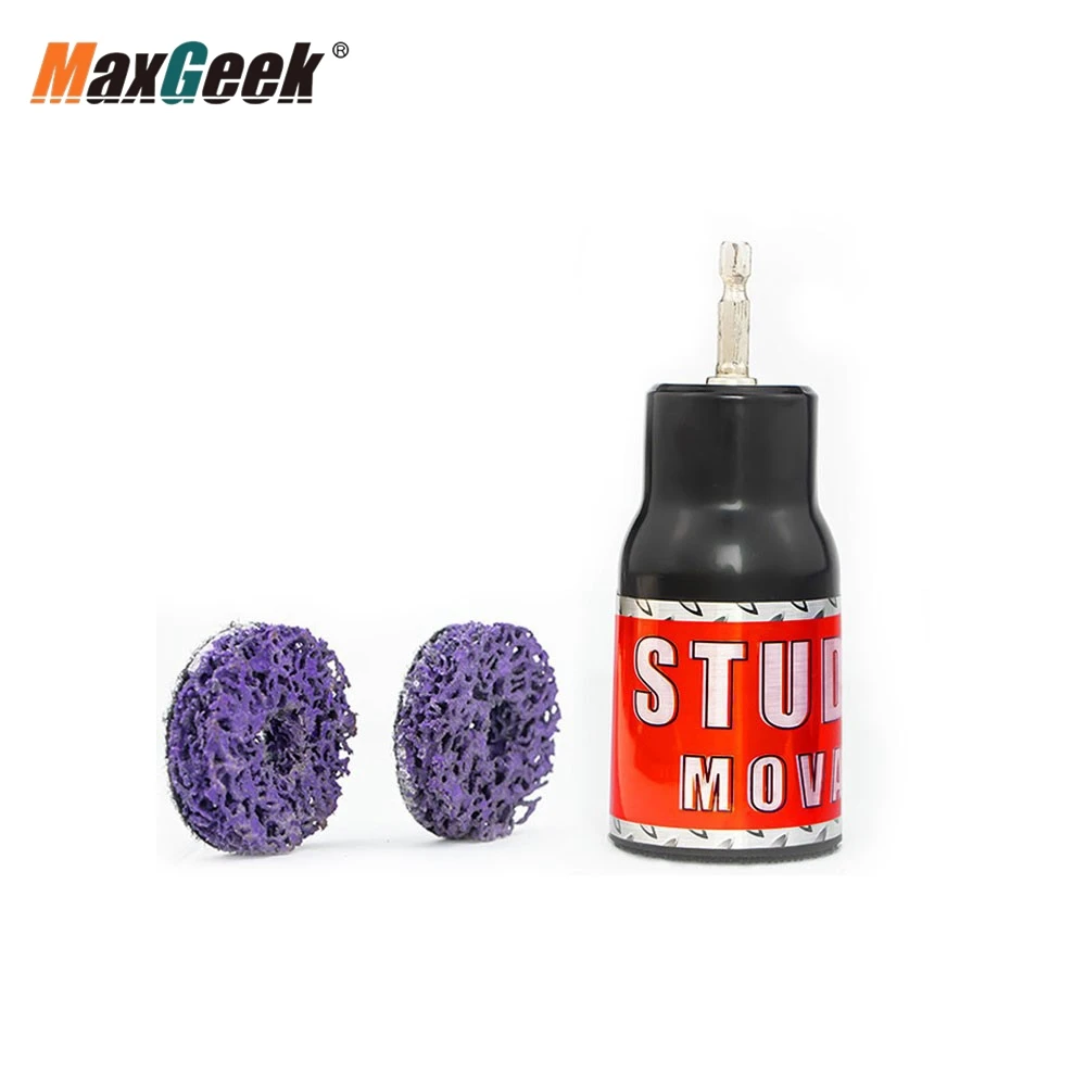 Maxgeek Metal Wheel Hub Stud Rust Removal Tool High Quality Stud Hub Cleaner with 2 Grinding Wheels