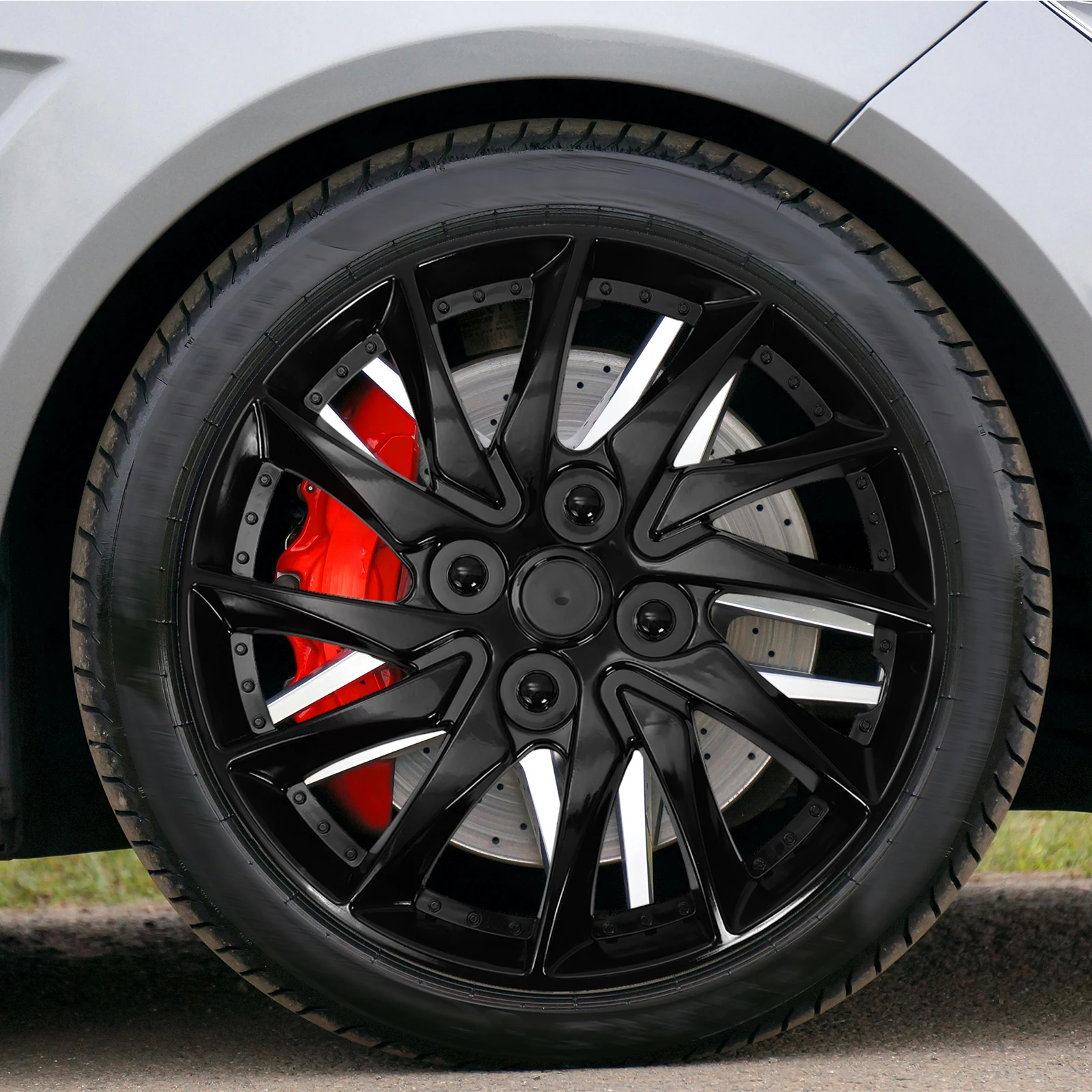 

Wheel Hub Decorative Cover Black Hubcaps for Car Tires Protect Steel Wheel PP Material Replacement Upgrade Vehicle Appearance