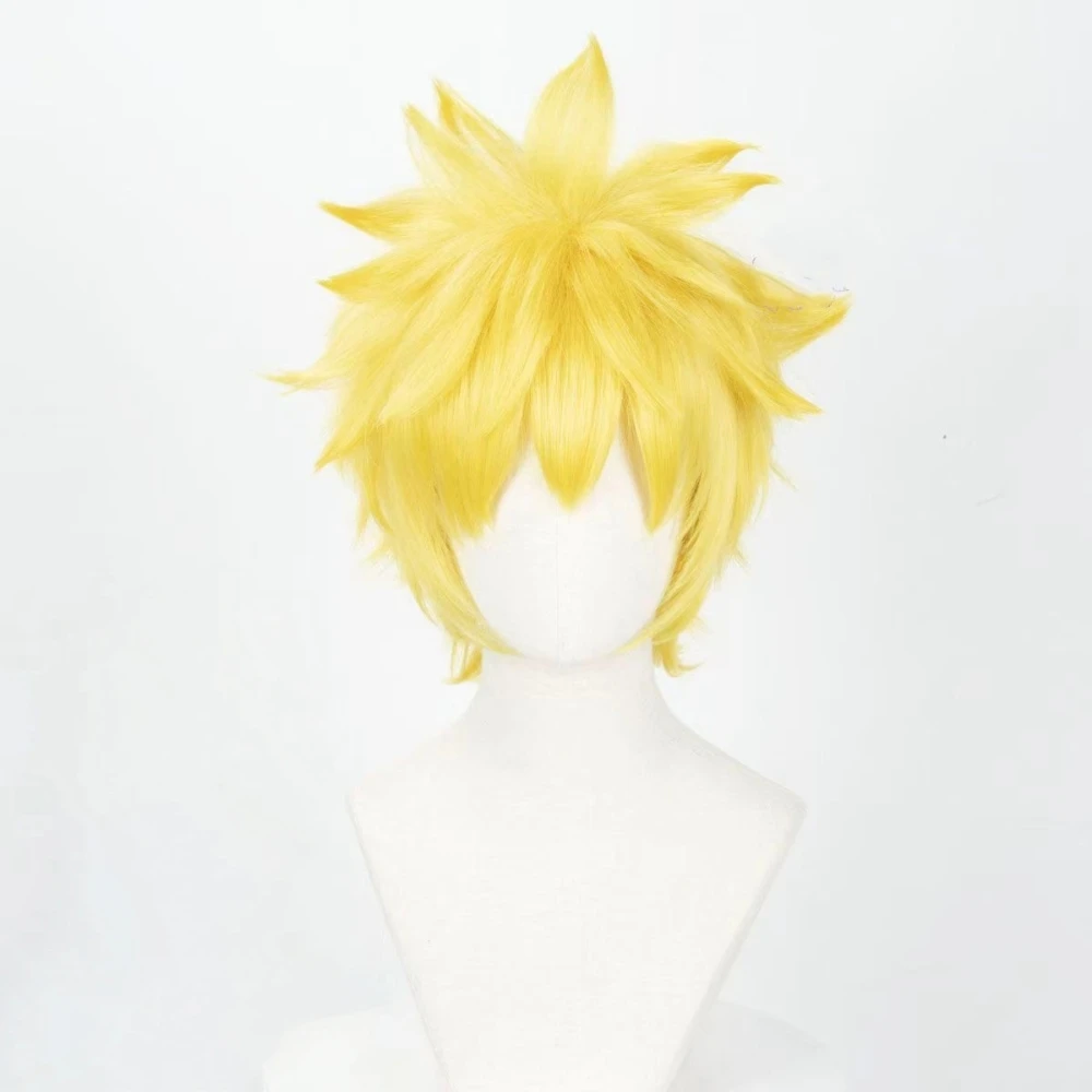Anime character cosplay wig Golden Short Hair Rose Net Heat Resistant Synthetic Fiber Wig Suitable for Anime Role Players
