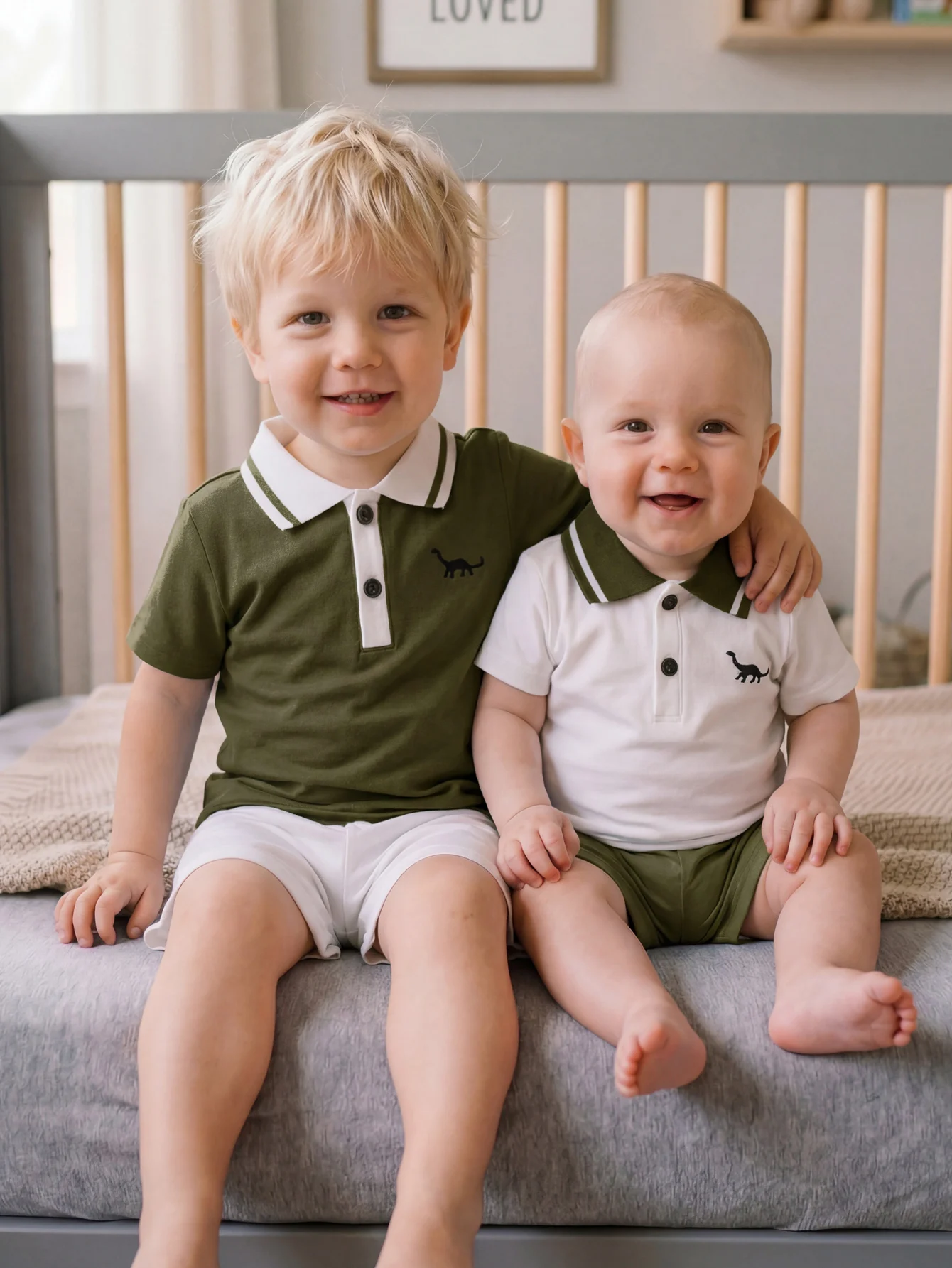 Baby Boy Polo 4‑Piece Set, Contrast Collar Short‑Sleeve Top With Solid Shorts, Casual Kids Outfit For Summer Trip