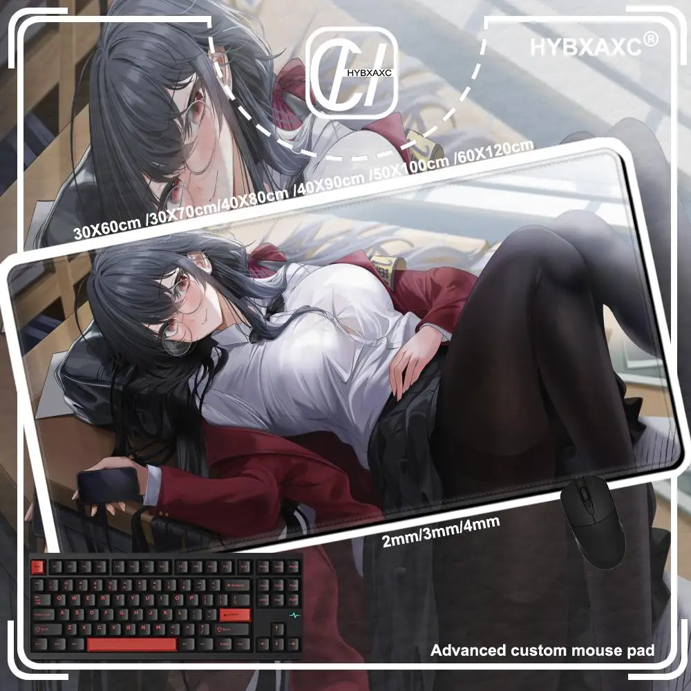 HYBXAXC Game Azur Lane Taihou Mousepad Desk Pad Gaming Accessories Prime Gaming XXL Keyboard Pad Stitched Pad Desk Pad 400X900MM
