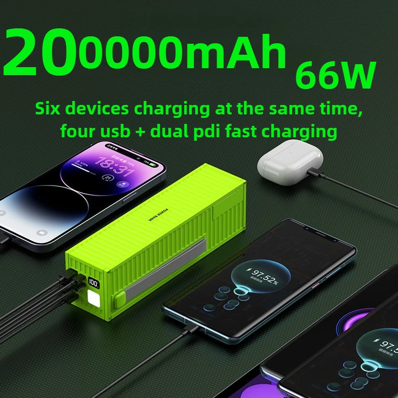 

100000mAh Power Bank with 66W Multi-Protocol Fast Charge, Digital Display Container Charger for IPhone, Xiaomi, Samsung