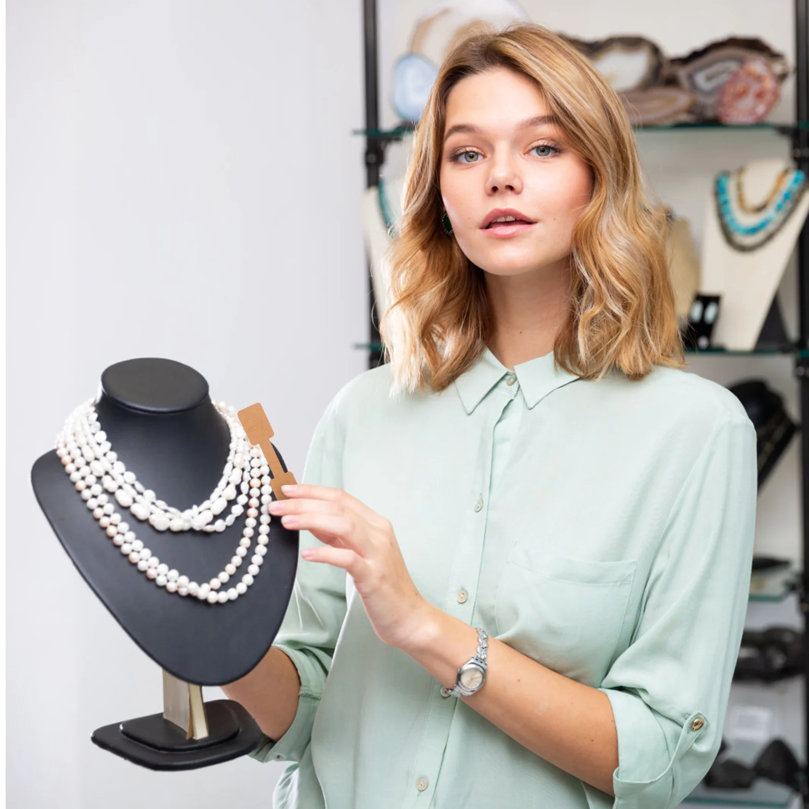 200 قطعة عرض العلامات الملابس والملصقات سوار بني فارغ أبيض السعر