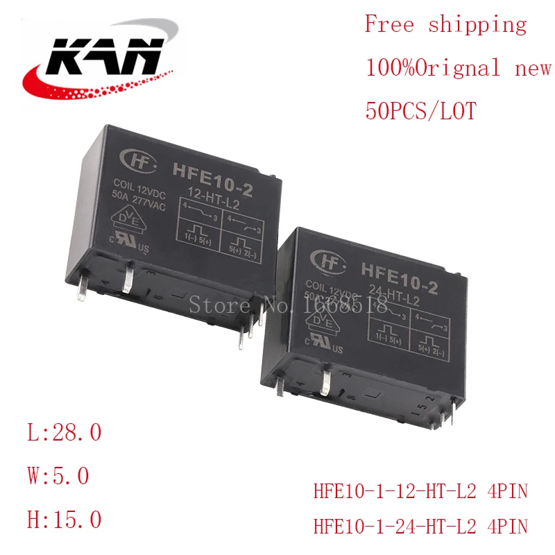 

Free shipping 50pcs relay HFE10-2-12-HT-L2 HFE10-2-12-HT-L2 HFE10-2 12VDC 24VDC 50A 277VAC 5PIN Original New