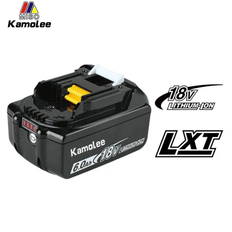 Batteria agli ioni di litio Kamolee 18V 6000mAh BL1860 Trapano a mano Batteria Utensili elettrici Supporto strumenti Kamolee