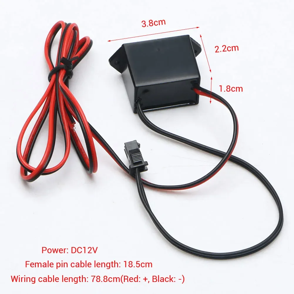 DC 12V Mini Neon EL Wire Power Driver Controller 1-50cM Glow Cable Strip Light Inverter Supply Adapter Flexible Neon Wire Driver