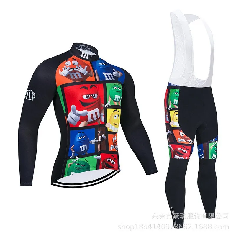 

Мужской комплект из трикотажа для велоспорта, летняя одежда с длинным рукавом для шоссейного велосипеда, брюки с подкладкой, мужская одежда для велосипеда, нагрудник, осенняя мужская одежда Mtb