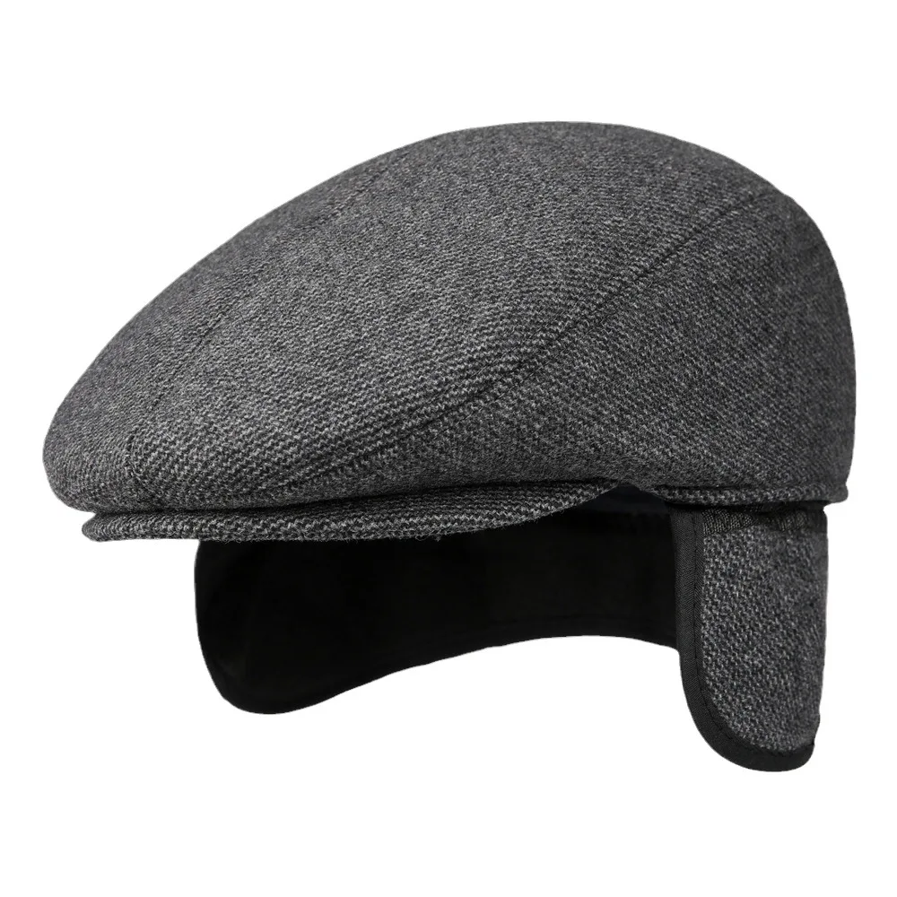 Autumn and Winter Men's Cap Thickened Ear Protection Old Man Hat Middle-aged and Elderly Dad Cotton Hat Old Man Forward Hat