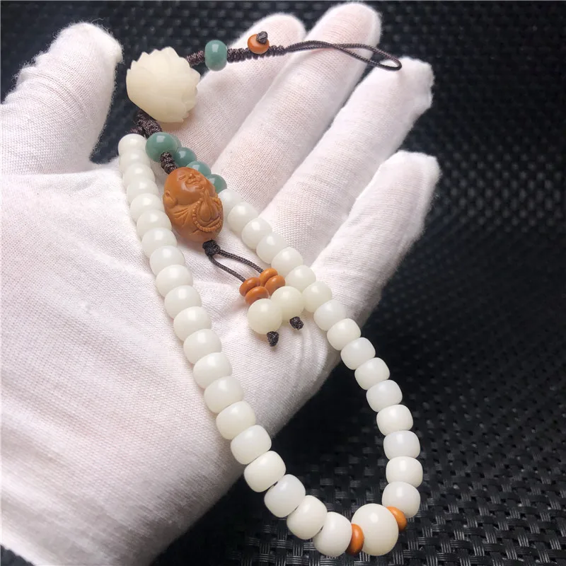 Bodhi root White Jade Bodhi Root Bracelet 108White Corypha Umbraculifea PCs Bracelet Tassel Style Factory Price