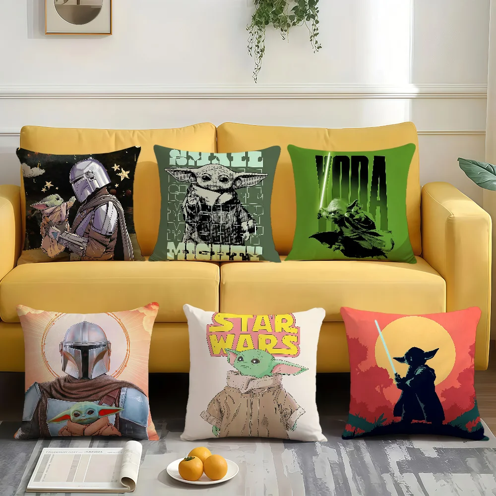 film s-star W-wars The Mandalorian Grogu chibi soft pillowcase Sofa Home Living Room Decor Protective Covers hogar pillowcover