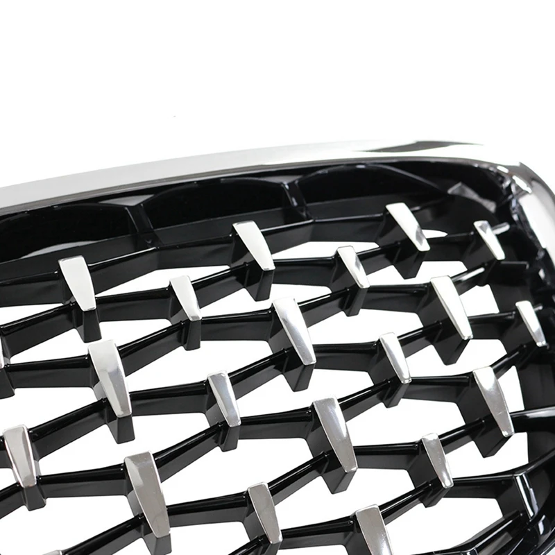 For BMW 5 Series GT F07 Hatchback 2010-2017 Car Silver Diamond Meteor Style Front Grille