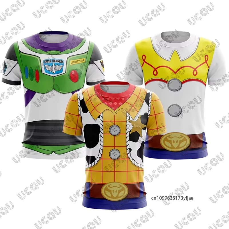 Summer Toy Story Costume 3D Print Children T-shirt Woody Buzz Lightyear Zurg Jessie Cosplay Shirt For Men Casual Kids/Adult Tops